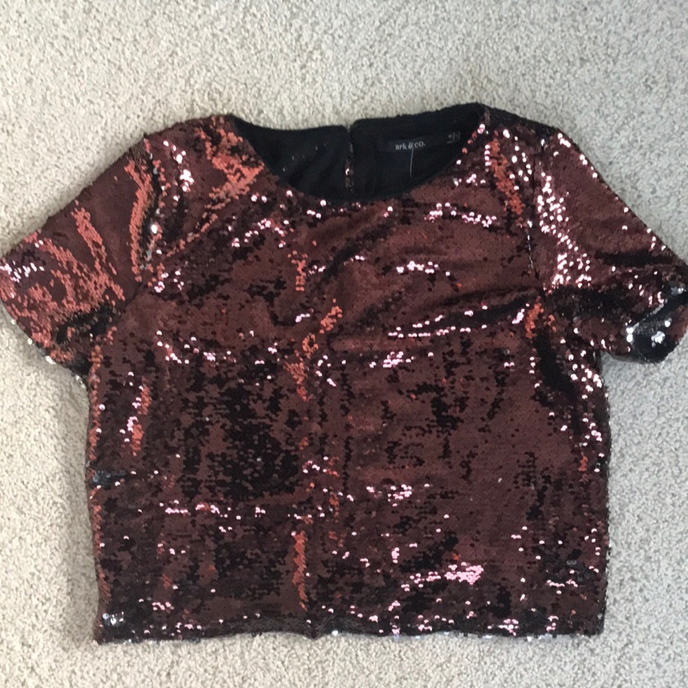 Latest scoop sequin burgundy top